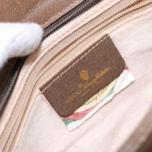 GUCCI GG Supreme Web Sherry Line Shoulder Bag Pvc Beige Gold Red - Picture 16 of 16